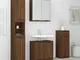 vidaXL Set Mobili da Bagno 4 pz Rovere Marrone in Legno Multistrato