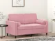 vidaXL Cuscini Decorativi 2 pz Rosa Ø15x50 cm in Velluto