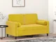 vidaXL Cuscini Decorativi 2 pz Giallo Ø15x50 cm in Velluto