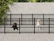 vidaXL Gabbia per Cani da Esterno in Acciaio 14,11 m²