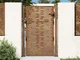 vidaXL Cancello da Giardino105x155 cm Acciaio Corten Design Quadrato