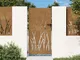 vidaXL Cancello da Giardino 85x200 cm in Acciaio Corten Design Erba