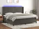 vidaXL Letto a Molle con Materasso e LED Grigio Scuro 200x200 cm