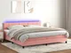 vidaXL Letto a Molle con Materasso e LED Rosa 200x200 cm in Velluto