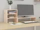 vidaXL Supporto per Monitor 81x20x30 cm in Legno Massello di Pino