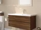 vidaXL Mobile Bagno Lavabo Integrato Rovere Marrone Legno Multistrato