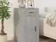 vidaXL Mobile Scrivania Grigio cemento 40x49x75 cm Legno Multistrato