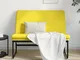 vidaXL Panca Giallo Chiaro 100x75x76 cm in Tessuto