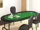 vidaXL Piano Tavolo da Poker Pieghevole 10 Giocatori Verde 208x106x3cm