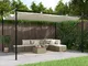 vidaXL Pergola con Tetto Retrattile Crema 395x292x230 cm