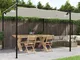 vidaXL Pergola con Tetto Retrattile Crema 589x292x230 cm