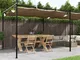 vidaXL Pergola con Tetto Retrattile Tortora 589x292x230 cm