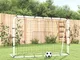 vidaXL Porta Calcio con Rete Bianca e Nera 184x61x123 cm Acciaio e PE