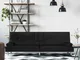 vidaXL Divano Letto con Portabicchieri in Similpelle Nero