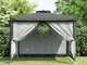 vidaXL Gazebo con Tetto Doppio Antracite 3x3x2,68 m in Tessuto