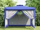 vidaXL Gazebo con Tetto Doppio Blu 3x3x2,68 m in Tessuto