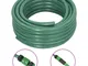 vidaXL Set Tubo da Giardino con Raccordi Verde 0,6" 20 m in PVC