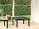 vidaXL Poggiapiedi da Giardino con Cuscino in Polyrattan Nero e Grigio