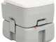 vidaXL Toilette da Campeggio Portatile Grigia e Bianca 15+10 L in HDPE