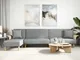 vidaXL Divano Letto a L Grigio Chiaro 279x140x70 cm in Tessuto