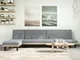 vidaXL Divano Letto a L Grigio Chiaro 255x140x70 cm in Tessuto