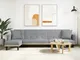 vidaXL Divano Letto a L Grigio Chiaro 275x140x70 cm in Tessuto