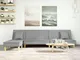 vidaXL Divano Letto a L Grigio Chiaro 255x140x70 cm in Tessuto