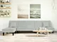 vidaXL Divano Letto a L Grigio Chiaro 255x140x70 cm in Velluto