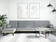 vidaXL Divano Letto a L Grigio Chiaro 260x140x70 cm in Tessuto