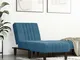 vidaXL Chaise Longue in Velluto Blu