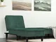 vidaXL Chaise Longue in Velluto Verde Scuro