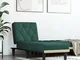 vidaXL Chaise Longue in Velluto Verde Scuro