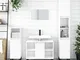 vidaXL Armadietto Bagno Bianco Lucido 80x33x60cm in Legno Multistrato