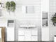 vidaXL Armadietto Bagno Bianco Lucido 80x33x60cm in Legno Multistrato