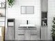 vidaXL Mobile da Bagno Grigio Sonoma 80x33x60 cm in Legno Multistrato