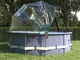 vidaXL Cupola per Piscina con Staffa Rotonda 315x158 cm PVC