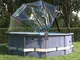 vidaXL Cupola per Piscina con Staffa Rotonda 376x188 cm PVC