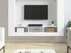 vidaXL Mobile Porta TV Bianco 152x22x113 cm in Legno Multistrato