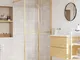 vidaXL Parete per Doccia Walk-in Vetro Trasparente ESG 90x195 cm Oro