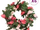 vidaXL Ghirlande Fiori Artificiali 6 pz Rosa Primaverile 250cm