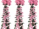 vidaXL Ghirlande Fiori Artificiali 3 pz Rosa 85cm