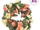 vidaXL Ghirlande Fiori Artificiali 6 pz Rosato e Champagne 240cm