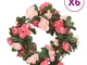 vidaXL Ghirlande Fiori Artificiali 6 pz Rosato 240cm