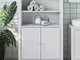 vidaXL Mobile da Bagno BERG Bianco 69,5x34x110 cm Legno Massello Pino