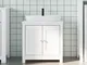 vidaXL Mobile Lavabo da Bagno BERG Bianco 60x34x59 cm Massello Pino