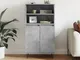 vidaXL Credenza Grigio Cemento 60x36x110 cm in Legno Multistrato