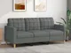vidaXL Divano a 3 Posti Grigio Chiaro 180 cm in Tessuto