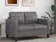 vidaXL Divano a 2 Posti Grigio 120 cm in Similpelle