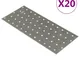 vidaXL Piastre Forate 20 pz 2 mm 240x100 mm Acciaio Zincato