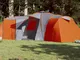 vidaXL Tenda Campeggio 12 Persone Grigia Arancione 840x720x200 Taffetà